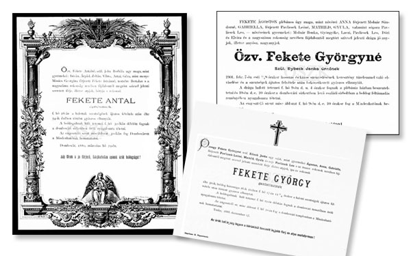 Gyászjelentésekkel bővült a Fekete-család kutatása