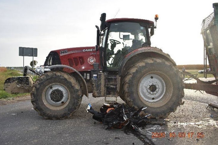 Egy traktor és egy motorkerékpár ütközött össze Dalmandnál